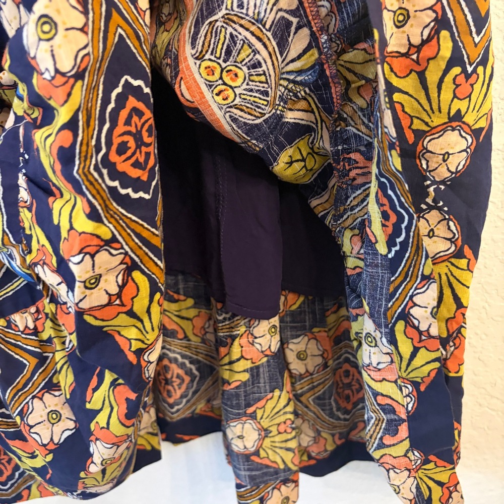 Anthropologie Maeve Cassandra Maxi Dress 1X Boho Pintuck Flutter Sleeve Floral - Picture 11 of 15